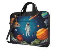 BYPPJGH Outer Space Rocket Astronaut Laptop Shoulder Bag For Men Women Briefcase Messenger Bag W/Strap Handle Waterproof Laptop Sleeve Bag 14 Inch