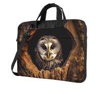 BYPPJGH Owl Tree Hole Laptop Shoulder Bag For Men Women Briefcase Messenger Bag W/Strap Handle Waterproof Laptop Sleeve Bag 14 Inch