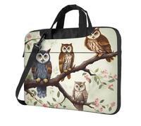 BYPPJGH Owls On A Branch Laptop Shoulder Bag For Men Women Briefcase Messenger Bag W/Strap Handle Waterproof Laptop Sleeve Bag 14 Inch
