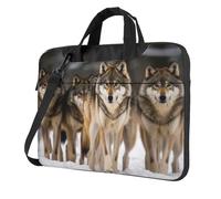 BYPPJGH Pack Of Wolves Laptop Shoulder Bag For Men Women Briefcase Messenger Bag W/Strap Handle Waterproof Laptop Sleeve Bag 13 Inch
