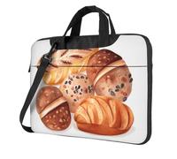 BYPPJGH Painted Bread Laptop Shoulder Bag For Men Women Briefcase Messenger Bag W/Strap Handle Waterproof Laptop Sleeve Bag 15.6 Inch