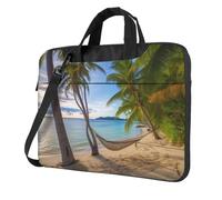 BYPPJGH Paradise Beach Palm Trees Laptop Shoulder Bag For Men Women Briefcase Messenger Bag W/Strap Handle Waterproof Laptop Sleeve Bag 13 Inch