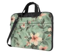 BYPPJGH Pastel Floral Pattern Laptop Shoulder Bag For Men Women Briefcase Messenger Bag W/Strap Handle Waterproof Laptop Sleeve Bag 13 Inch