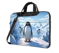 BYPPJGH Penguin Antarctica Ice Laptop Shoulder Bag For Men Women Briefcase Messenger Bag W/Strap Handle Waterproof Laptop Sleeve Bag 14 Inch