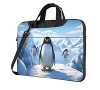 BYPPJGH Penguin Antarctica Ice Laptop Shoulder Bag For Men Women Briefcase Messenger Bag W/Strap Handle Waterproof Laptop Sleeve Bag 15.6 Inch