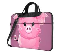 BYPPJGH Pink Cute Pig Laptop Shoulder Bag For Men Women Briefcase Messenger Bag W/Strap Handle Waterproof Laptop Sleeve Bag 14 Inch