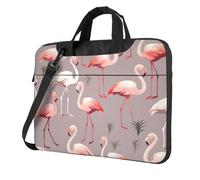 BYPPJGH Pink Flamingo Pattern Laptop Shoulder Bag For Men Women Briefcase Messenger Bag W/Strap Handle Waterproof Laptop Sleeve Bag 13 Inch