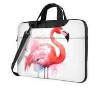 BYPPJGH Pink Flamingo Watercolor Laptop Shoulder Bag For Men Women Briefcase Messenger Bag W/Strap Handle Waterproof Laptop Sleeve Bag 15.6 Inch