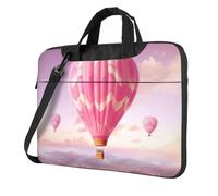 BYPPJGH Pink Hot Air Balloon Laptop Shoulder Bag For Men Women Briefcase Messenger Bag W/Strap Handle Waterproof Laptop Sleeve Bag 13 Inch
