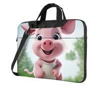 BYPPJGH Pink Little Pig Laptop Shoulder Bag For Men Women Briefcase Messenger Bag W/Strap Handle Waterproof Laptop Sleeve Bag 13 Inch