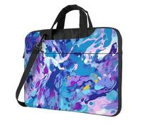 BYPPJGH Purple And Blue Mixed Pattern Laptop Shoulder Bag For Men Women Briefcase Messenger Bag W/Strap Handle Waterproof Laptop Sleeve Bag 14 Inch