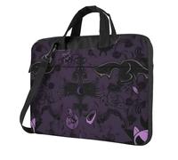 BYPPJGH Purple Black Goth Spooky Laptop Shoulder Bag For Men Women Briefcase Messenger Bag W/Strap Handle Waterproof Laptop Sleeve Bag 15.6 Inch