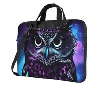BYPPJGH Purple Owl Laptop Shoulder Bag For Men Women Briefcase Messenger Bag W/Strap Handle Waterproof Laptop Sleeve Bag 15.6 Inch