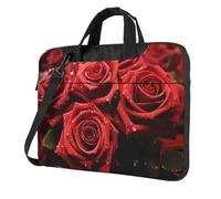 BYPPJGH Red Rose Laptop Shoulder Bag For Men Women Briefcase Messenger Bag W/Strap Handle Waterproof Laptop Sleeve Bag 13 Inch