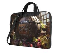 BYPPJGH Red Wine Barrel Laptop Shoulder Bag For Men Women Briefcase Messenger Bag W/Strap Handle Waterproof Laptop Sleeve Bag 14 Inch