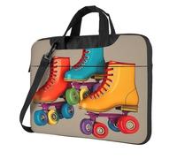 BYPPJGH Retro Colorful Roller Skates Laptop Shoulder Bag For Men Women Briefcase Messenger Bag W/Strap Handle Waterproof Laptop Sleeve Bag 15.6 Inch
