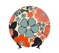 BYPPJGH Retro Floral Ceramic Decorative Plates Bone China Decorative Plate with Display Stand Handmade Ceramic Ornament Personality Porcelain Dinner Plate Crafts for Home Office Wall Decoration 15cm