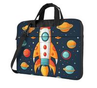 BYPPJGH Rocket Clipart Space Ship Laptop Shoulder Bag For Men Women Briefcase Messenger Bag W/Strap Handle Waterproof Laptop Sleeve Bag 13 Inch
