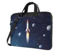 BYPPJGH Rocket In Space Laptop Shoulder Bag For Men Women Briefcase Messenger Bag W/Strap Handle Waterproof Laptop Sleeve Bag 15.6 Inch