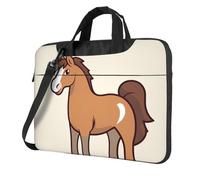 BYPPJGH Simple Horse Cartoon Laptop Shoulder Bag For Men Women Briefcase Messenger Bag W/Strap Handle Waterproof Laptop Sleeve Bag 15.6 Inch