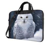 BYPPJGH Snow Owl Laptop Shoulder Bag For Men Women Briefcase Messenger Bag W/Strap Handle Waterproof Laptop Sleeve Bag 15.6 Inch