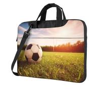 BYPPJGH Soccer Ball On A Field Laptop Shoulder Bag For Men Women Briefcase Messenger Bag W/Strap Handle Waterproof Laptop Sleeve Bag 15.6 Inch