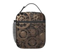 BYPPJGH Steampunk Mechanical Gears Lunch Bag Insulated Reusable Lunch Box Large Capacity Leakproof Lunch Cooler Totes Meal Bags for Women Men Work Office Picnic Travel