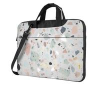 BYPPJGH Terrazzo Marble Pastel Laptop Shoulder Bag For Men Women Briefcase Messenger Bag W/Strap Handle Waterproof Laptop Sleeve Bag 13 Inch