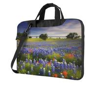 BYPPJGH Texas Bluebonnets Scenery Laptop Shoulder Bag For Men Women Briefcase Messenger Bag W/Strap Handle Waterproof Laptop Sleeve Bag 14 Inch