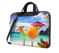 BYPPJGH Tropical Beach Drink Laptop Shoulder Bag For Men Women Briefcase Messenger Bag W/Strap Handle Waterproof Laptop Sleeve Bag 14 Inch