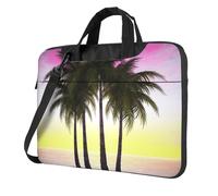 BYPPJGH Tropical Palm Tree Laptop Shoulder Bag For Men Women Briefcase Messenger Bag W/Strap Handle Waterproof Laptop Sleeve Bag 14 Inch