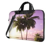 BYPPJGH Tropical Tree Pink Laptop Shoulder Bag For Men Women Briefcase Messenger Bag W/Strap Handle Waterproof Laptop Sleeve Bag 13 Inch