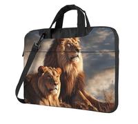BYPPJGH Two Lions Laptop Shoulder Bag For Men Women Briefcase Messenger Bag W/Strap Handle Waterproof Laptop Sleeve Bag 15.6 Inch