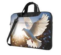 BYPPJGH White Dove Flying In The Sun Laptop Shoulder Bag For Men Women Briefcase Messenger Bag W/Strap Handle Waterproof Laptop Sleeve Bag 15.6 Inch