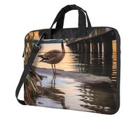 BYPPJGH Wild Goose By The Bridge Laptop Shoulder Bag For Men Women Briefcase Messenger Bag W/Strap Handle Waterproof Laptop Sleeve Bag 15.6 Inch