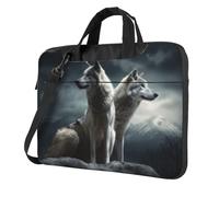 BYPPJGH Wolf At Night Laptop Shoulder Bag For Men Women Briefcase Messenger Bag W/Strap Handle Waterproof Laptop Sleeve Bag 15.6 Inch