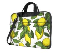 BYPPJGH Yellow Fresh Lemons Laptop Shoulder Bag For Men Women Briefcase Messenger Bag W/Strap Handle Waterproof Laptop Sleeve Bag 13 Inch