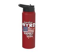 Byrd Surname Byrd US Flag Byrd Last Name Byrd Stainless Steel Insulated Water Bottle