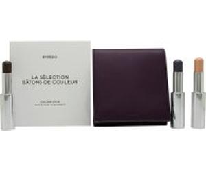 Byredo Dark Plum Colour Stick Gift Set 3g Solar Flare + 3g Flower Play + 3g Kumato + Leather Pouch