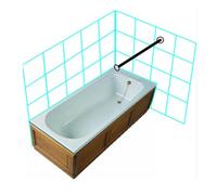 Byretech 1m Mini Straight Shower Rail Kit - Anti-Rust Marine Grade Stainless Steel Finish