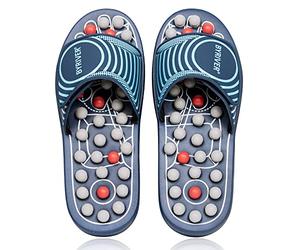BYRIVER Foot Massager Roller, Reflexology Slippers Acupressure Sandals Sliders for Men Women, Relief Plantar Fasciitis Feet Tension, Relaxation Gifts for Mom Dad (05L)