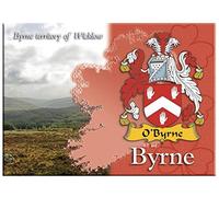 Byrne Irish Family Name Souvenir Metallic Picture Fridge Magnet