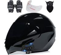 Byroads Bluetooth Flip Helmet Dual Sun Motorcycle Helmet Crotch Rocket Helmets for Men Casco para Motocicleta Bluetooth ECE Approved Dual Visor Anti-fog for Adult 55~62cm