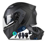 Byroads Bluetooth Integrated Modular Motorcycle Helmet Flip Up Front Motorcycle Helmet ECE Approved Lightweight Motorbike Scooter Street Bike Crash Motorcross Helmets for Men Women M~XXL