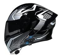 Byroads Bluetooth Motorcycle Helmet DOT Approved ECE Flip Up Front Helmets Motorbike Modular Helmet ECE Certification Street Bike Helmets with Anti-fog Double Visor for Adult 55~60cm