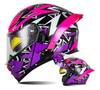 Byroads ECER 22.06 Approved Modular Motorcycle Helmet Flip Up Front Motorbike Helmets Dual Pinlock Anti-fog Visors Rainproof Full Face Helmet Lightweight for Men Women 55~64cm