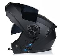 Byroads Motorcycle Flip Up Helmet with Double HD Visor, Bluetooth, Detachable Lining, Modular, Street Bike Helmets for Adult Men Women (55~62cm), DOT/CE Certified, Glossy Black