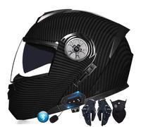 Byroads Motorcycle Helmet Flip-Up Modular Helmets with Bluetooth,DOT/ECE Approved Helmet Full Face Helmet Scooter Helmet Crash Helmet Double Anti-Fog Visors Ideal for Men Women