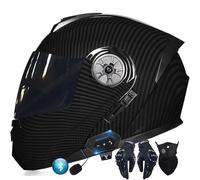 Byroads Motorcycle Helmet Flip-Up Modular Helmets with Bluetooth,DOT/ECE Approved Helmet Full Face Helmet Scooter Helmet Crash Helmet Double Anti-Fog Visors Ideal for Men Women