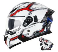 Byroads Motorcycle Modular Helmets ECE Approved Flip-up Full Face Motorbike Helmet with an Extra Lens Offroad Jet Motocross Helmets Double Anti-fog Visor For Women Men Matt Black 57~66CM